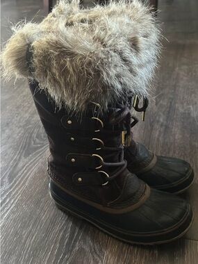 Sorel Black Faux Fur-Lined Boot Interior